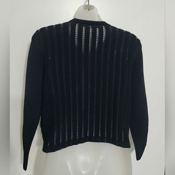 Diane Von Furstenberg DVF Black Wool Rayon Crop Evening Jacket Size Small - Picture 2 of 5